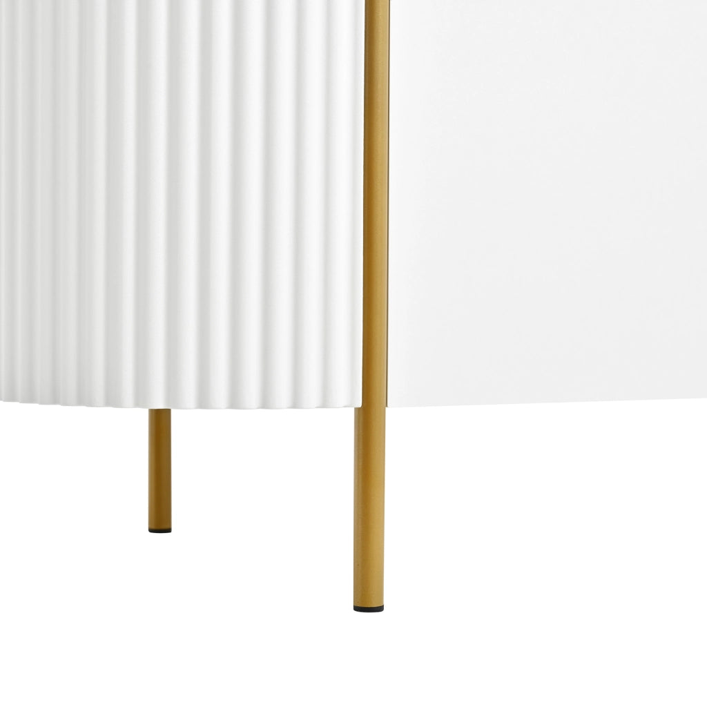 Mobile porta TV 180x38x46 cm con sei ante e passacavi in MDF bianco