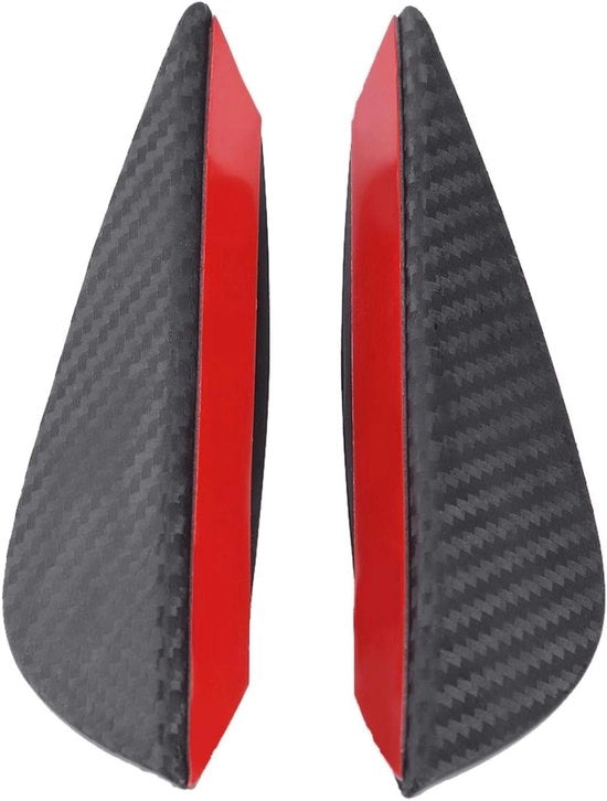 Kit di protezione per bumper 4 pezzi - Universale in ABS e fibra di carbonio - Spoiler canards - Kit di finitura - Adesivo - Protezione contro le abrasioni