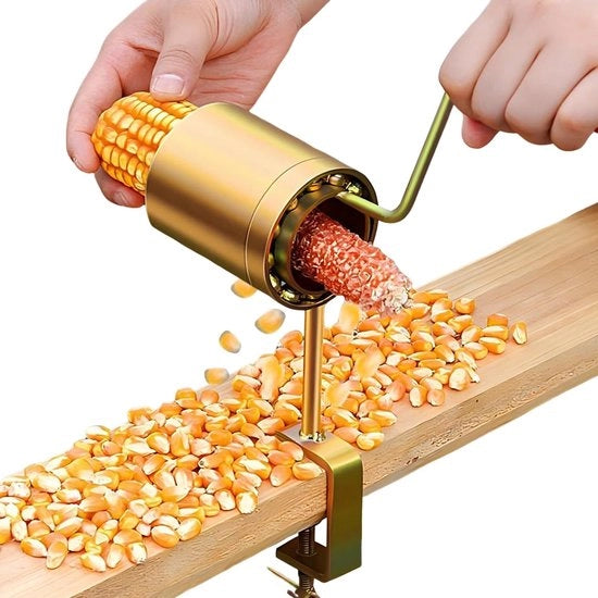 Strappatrice per mais con impugnatura in legno ergonomico - Dispositivo manuale per la preparazione del mais - Progettata con chiusura a molla - Per una pulizia efficiente - Peso 480g