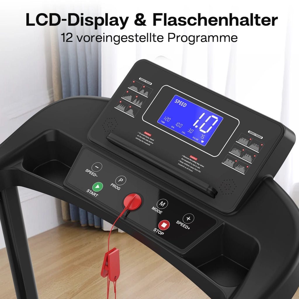 Tapis Roulant per Anziani, Struttura Robusta e Sicura, Lunghe Impugnature per Equilibrio, Display LED, App, Portata 135 kg