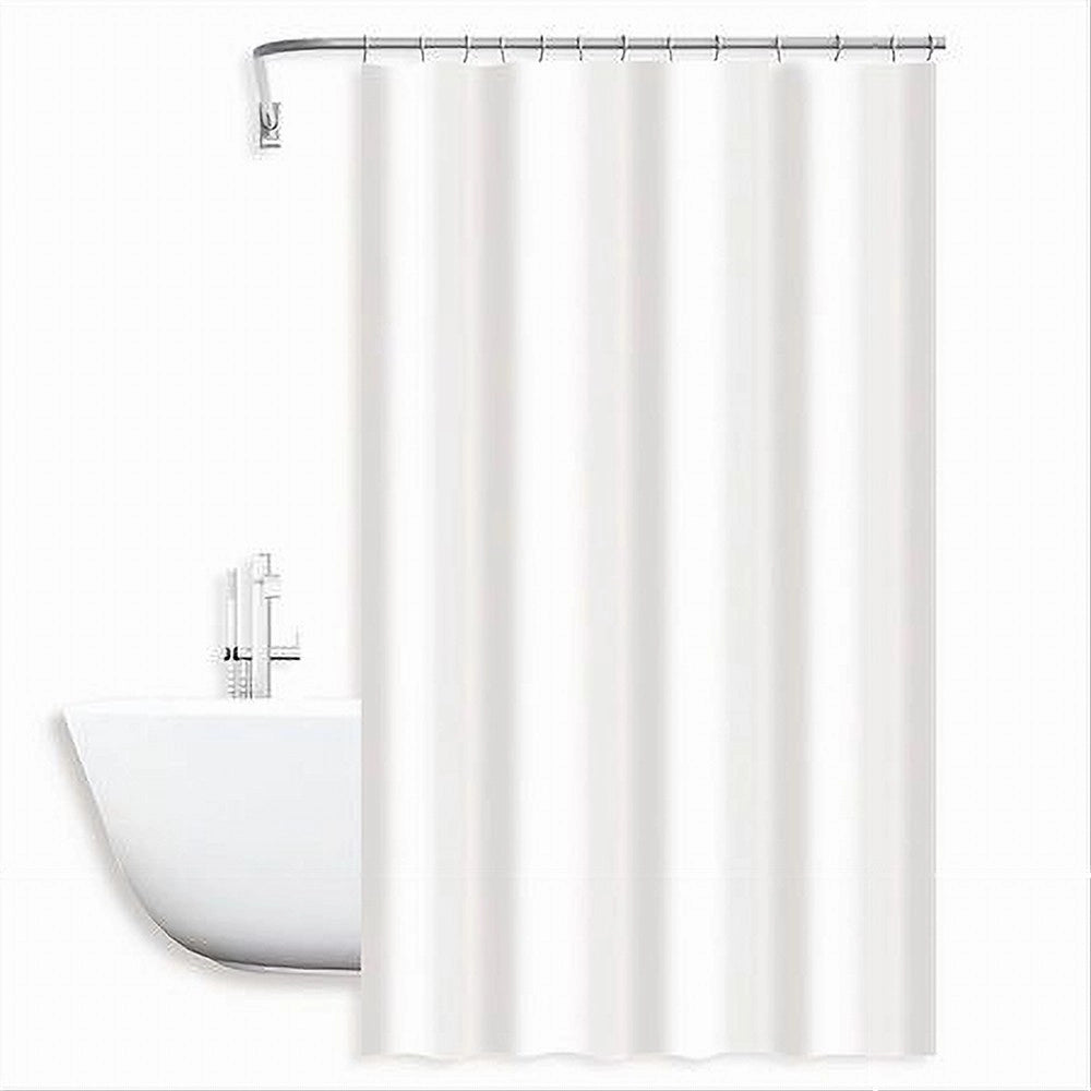 Trade Shop - Tenda Doccia Antimuffa Impermeabile 240 X 200 Cm Ganci Anelli Bagno Bianca 79709 -