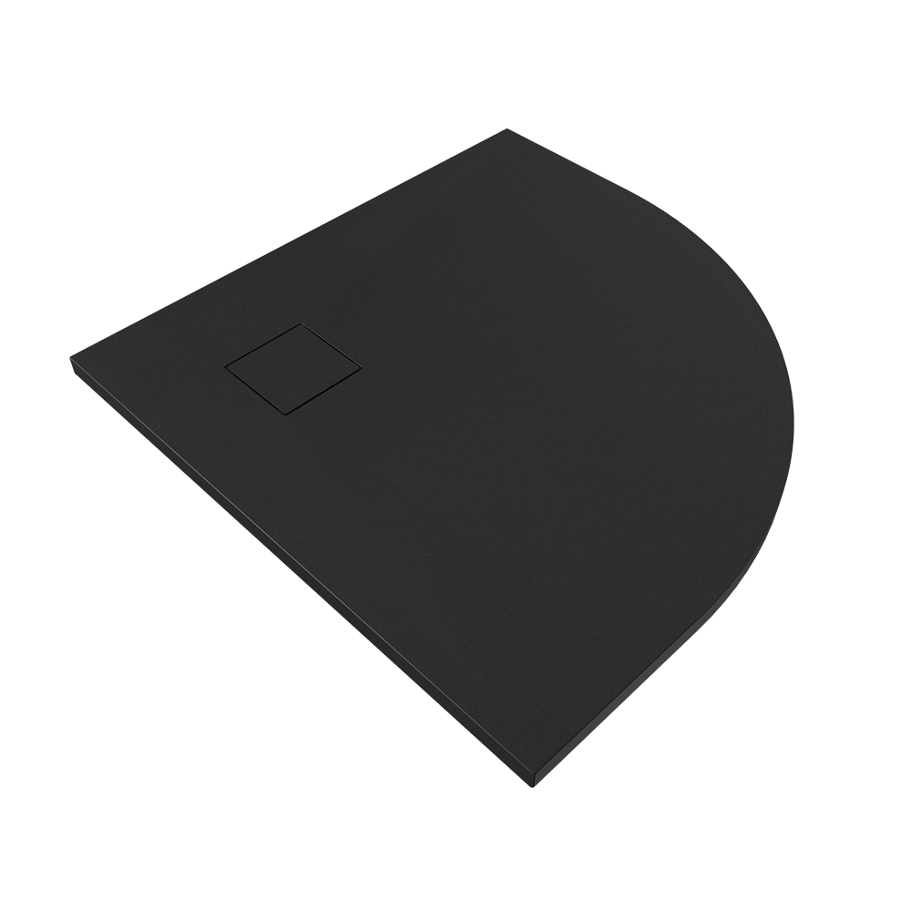 Piatto doccia 80x80 cm semicircolare colore nero effetto pietra | Samos