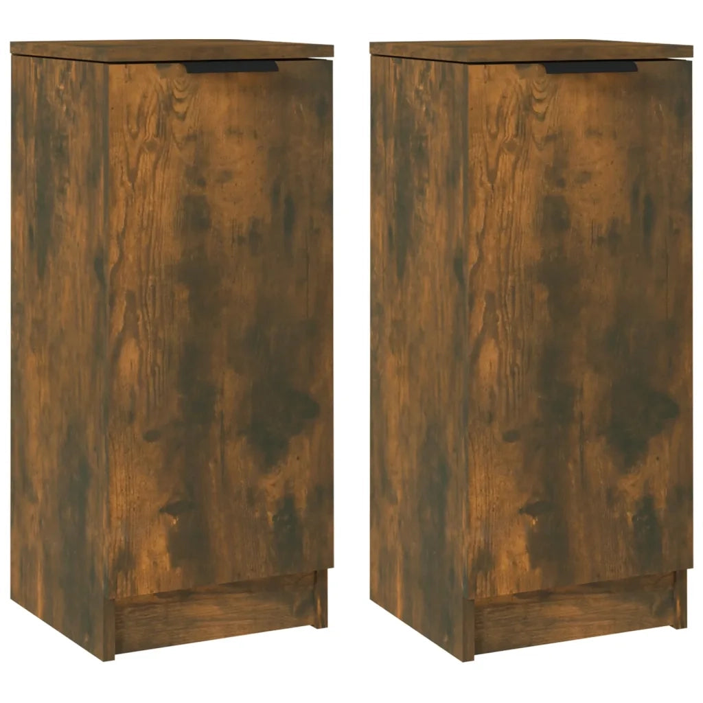 Credenze 2 pz Rovere Fumo 30x30x70 cm in Legno Multistrato 817007