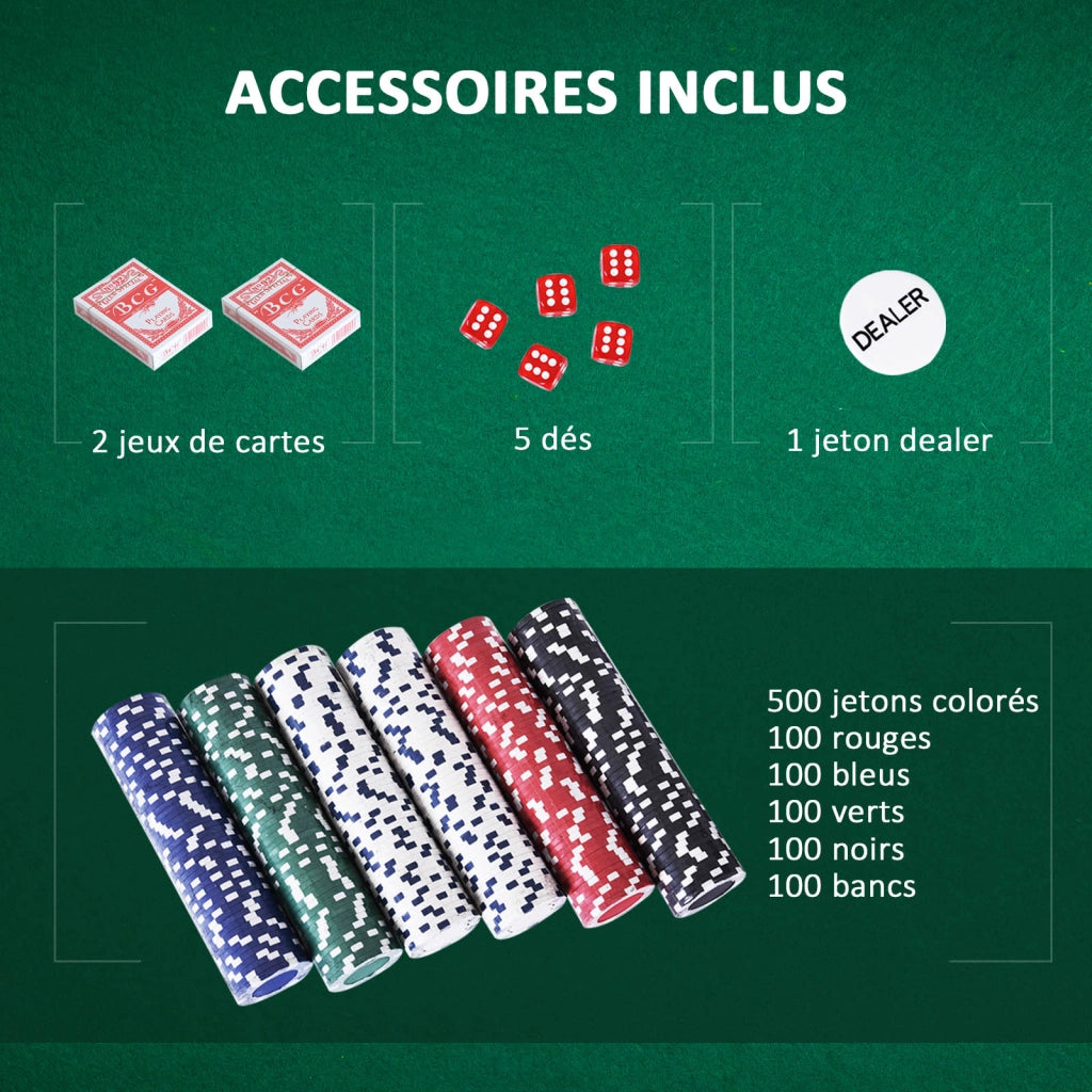 Set di Poker Completo ¨C zephmum ¨C 500 Gettoni 2 Mazzi di Carte 5 Dadi Bottone Dealer