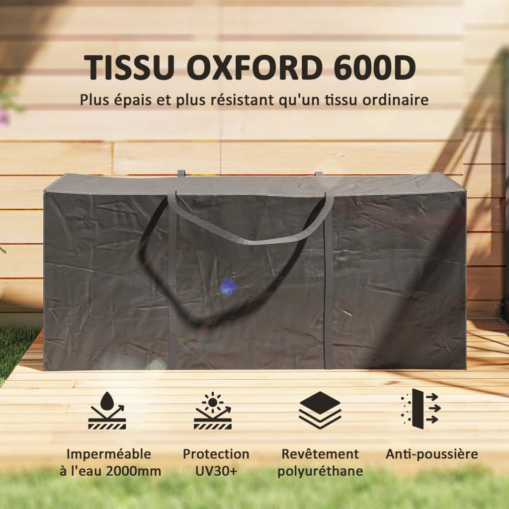 Custodia per Cuscini da Giardino Esterno ¨C Minimal ¨C Oxford Nero 175x55x75 cm