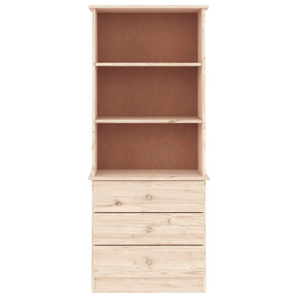 Libreria con Cassetti ALTA 60x35x142 cm Legno Massello di Pino 353951