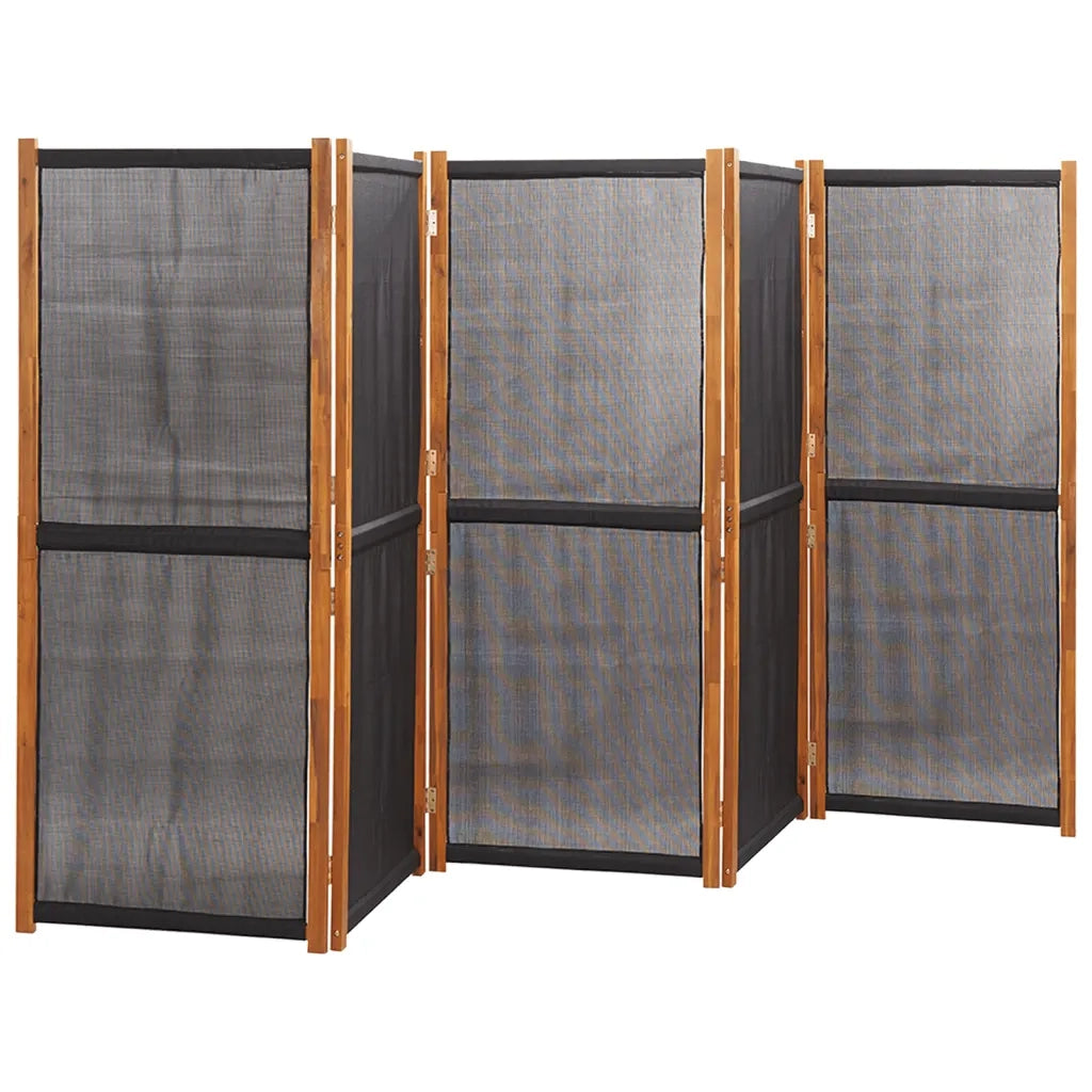 Paravento a 5 Pannelli-Divisorio Nero 350x180 cm