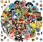 Piratenstickers acqua-resistenti da 100 pezzi - Stickers in PVC - Adesivi per bambini - Adesivi per adulti - Adatti per scrapbooking