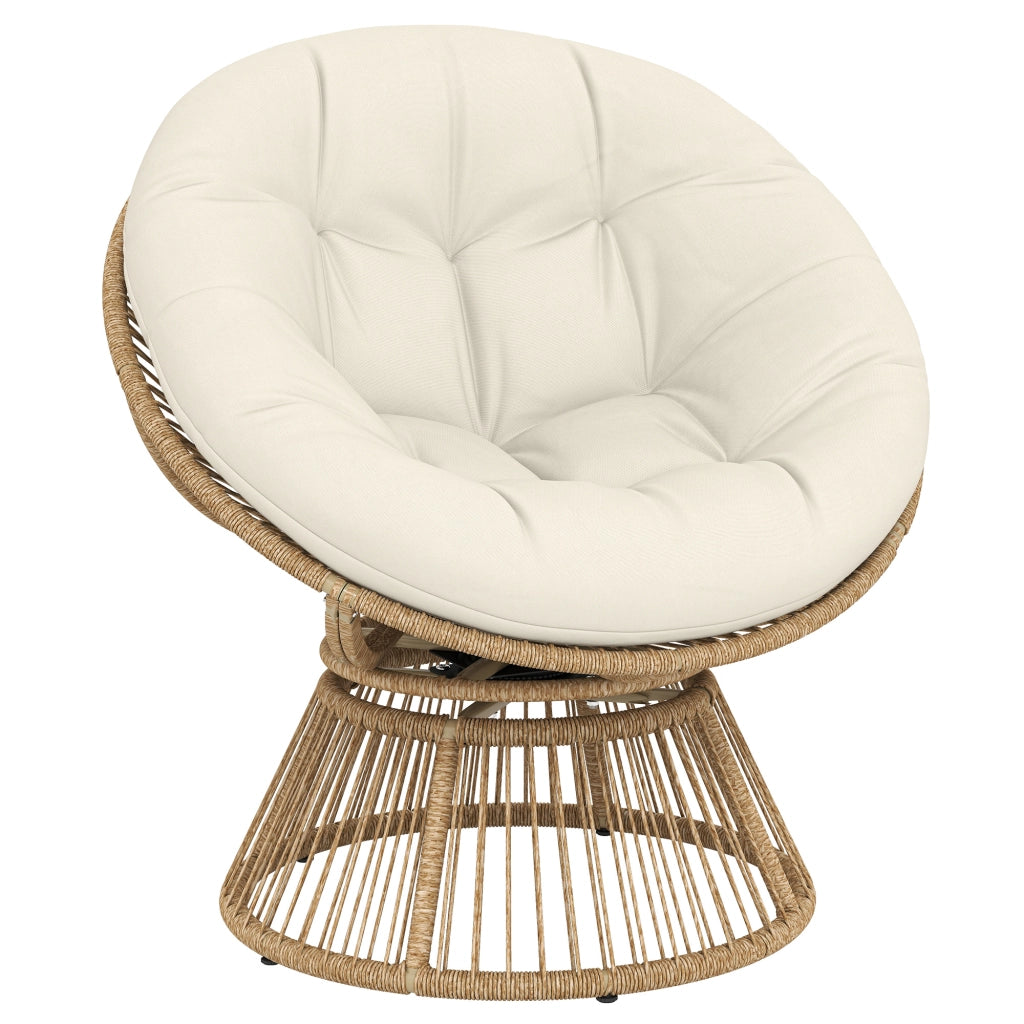 Poltrona Papasan Girevole ¨C zephmum ¨C Naturale 93x81x87 cm