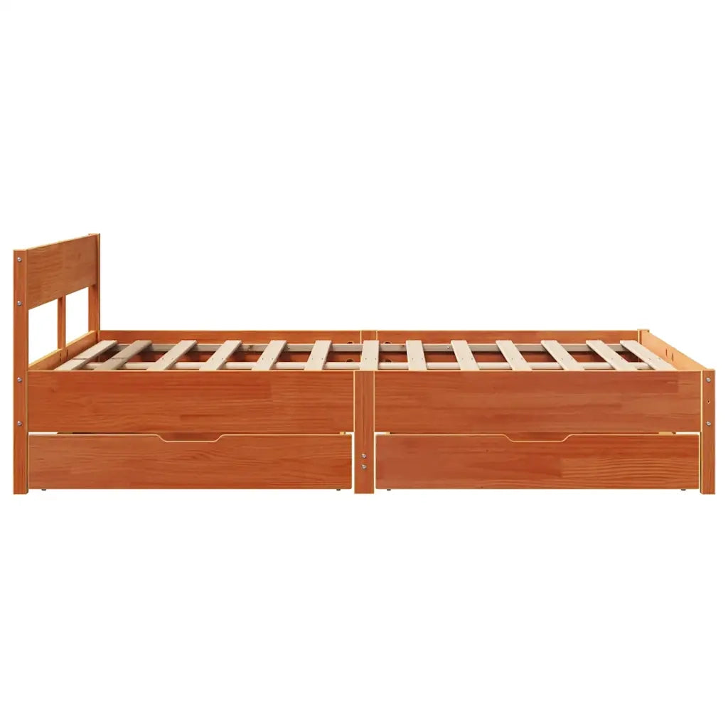 vidaXL Letto senza Materasso Marrone Cera 135x190 cm in Legno di Pino