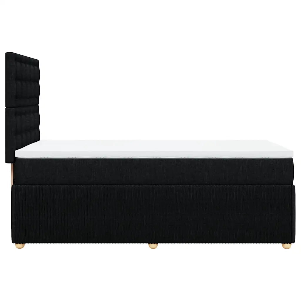 Giroletto a Molle con Materasso Nero 90x190 cm in Tessuto