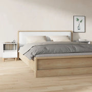 Comodini 2 pz-Set di 2 Tavolino da notte in Bianco Lucido 40x35x50 cm 745409