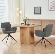 Set di 2 sedie girevoli in ciniglia grigio scuro