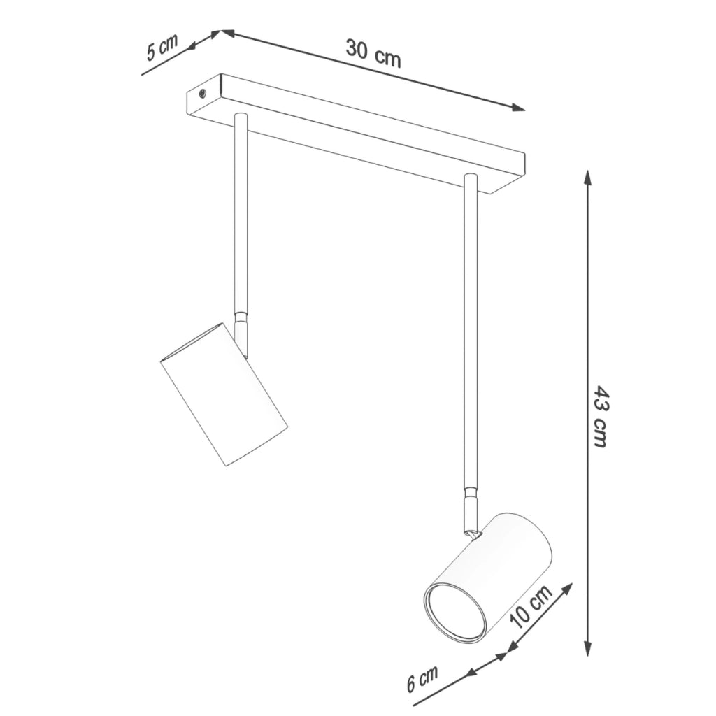 Spot soffitto doppio nero orientabile 2xGU10 Pure Lume