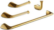 Set di asciugamani per bagno, accessori per la bagno - 4 pezzi, asciugamani a muro + anello per asciugamani + supporto per i rulli igienici + gancio, finitura oro lucido, fissaggio alla parete, acciaio inossidabile SUS304