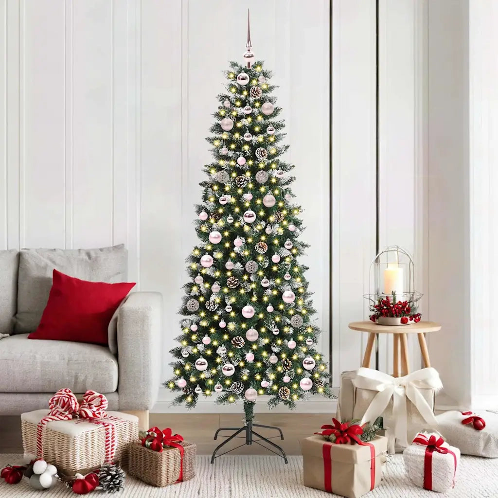 Albero di Natale | Decorazioni natalizie artificiale con 300 LED Verde 180 cm
