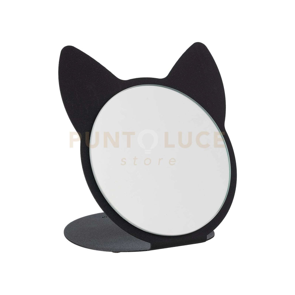 specchio da tavolo di design cat Nero in Ferro e vetro per lo specchio 20x17x20h cm