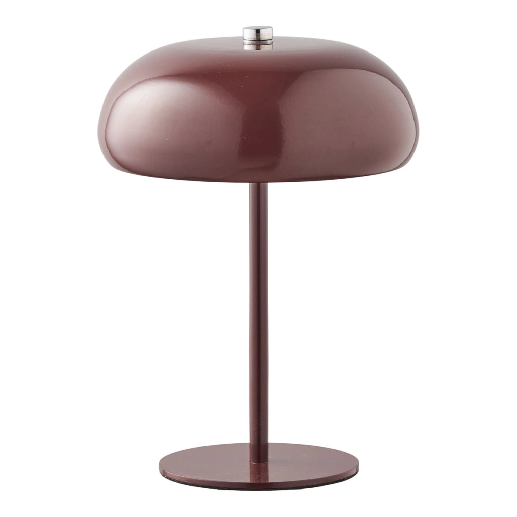 Lampada da tavolo Margate ricaricabile in metallo bordeaux o16 cm