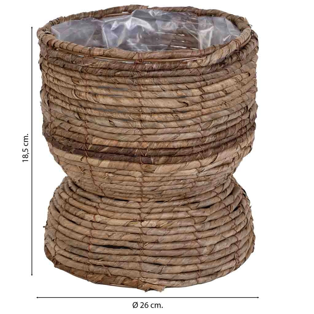Fioriera in foglia di banano naturale marrone, D26x18,5h cm