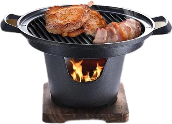 Grill da tavola portatile - Grill a BBQ senza fumo - Piastra da griglia portatile per carbone per una persona - Barbecue indoor fuori casa picnic - Grill da carbone portatile