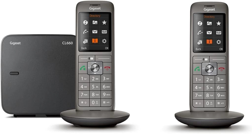 Gigaset CL660 Duo Analog/DECT telephone Identificatore di chiamata Grigio [Versione Francia]