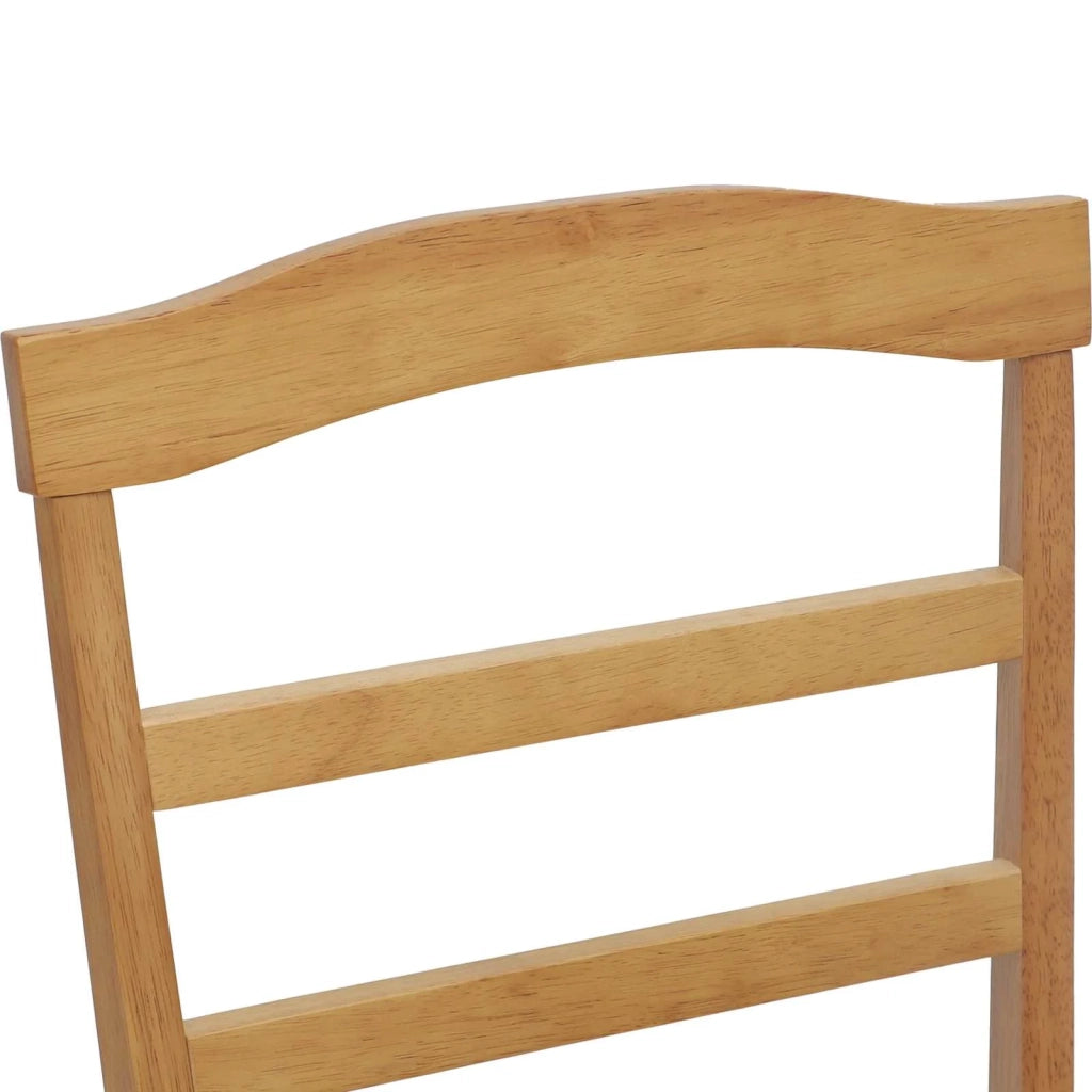 Sedia da pranzo 2 pcs Naturale e chiaro Legno di gomma solido 42020494