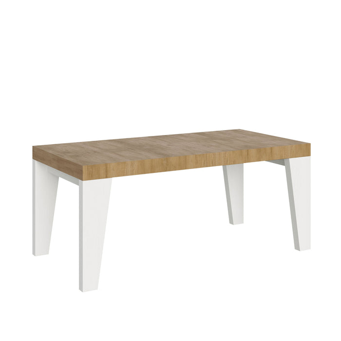 Tavolo Allungabile 180/284x90x77 cm Naxy Mix piano Quercia Natura gambe Bianco Frassino