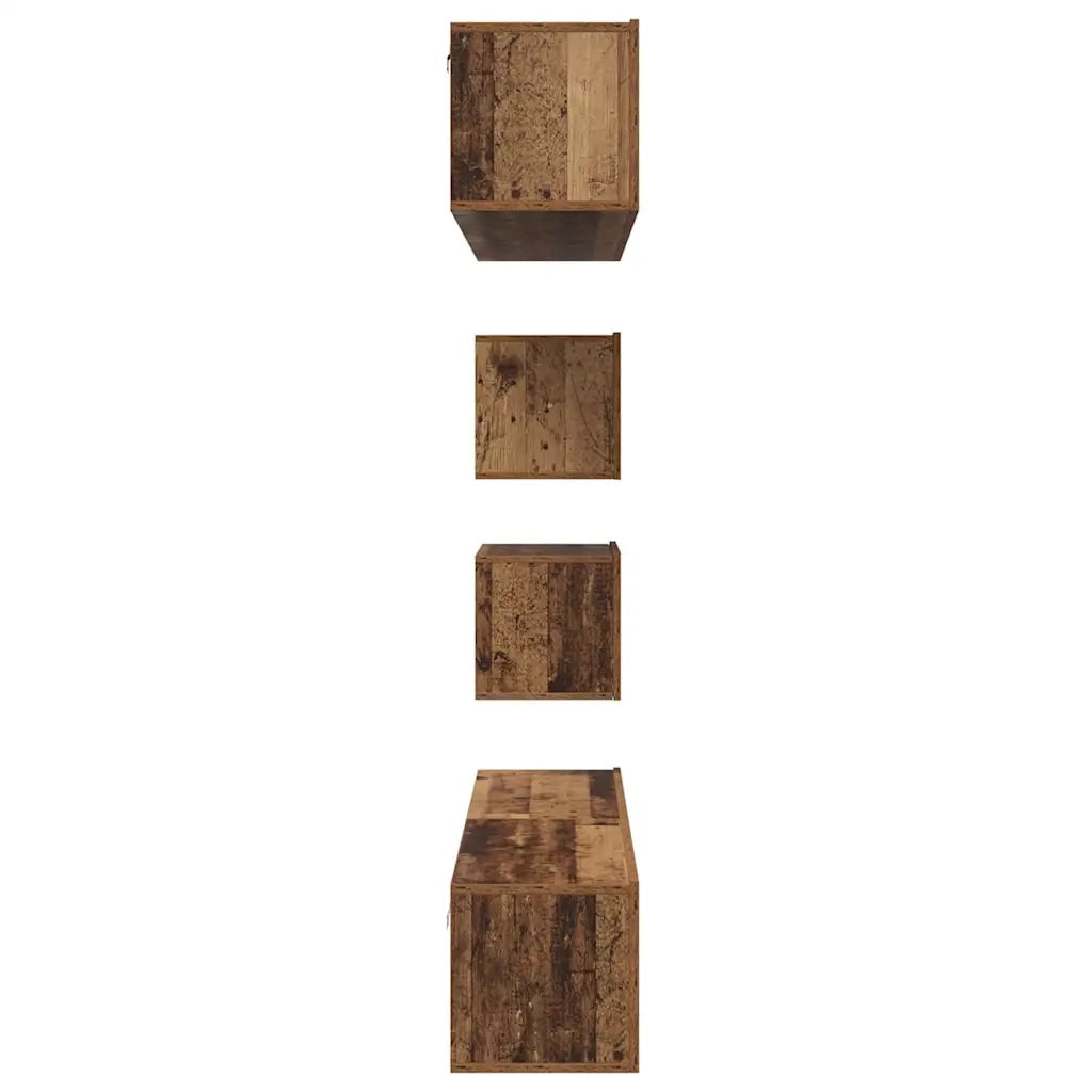 vidaXL Set di mobili TV 6 pcs Legno vecchio Media Legno multistrato