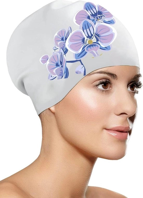 Badmuts unisex per adulti - uomo donna capelli lunghi - colore orchidea
