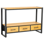 Mobile da ingresso in metallo e legno con 3 cassetti 120x35x79,5h cm