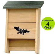 Multipack 4 pz bat house per pipistrelli nido antizanzare in legno bat box