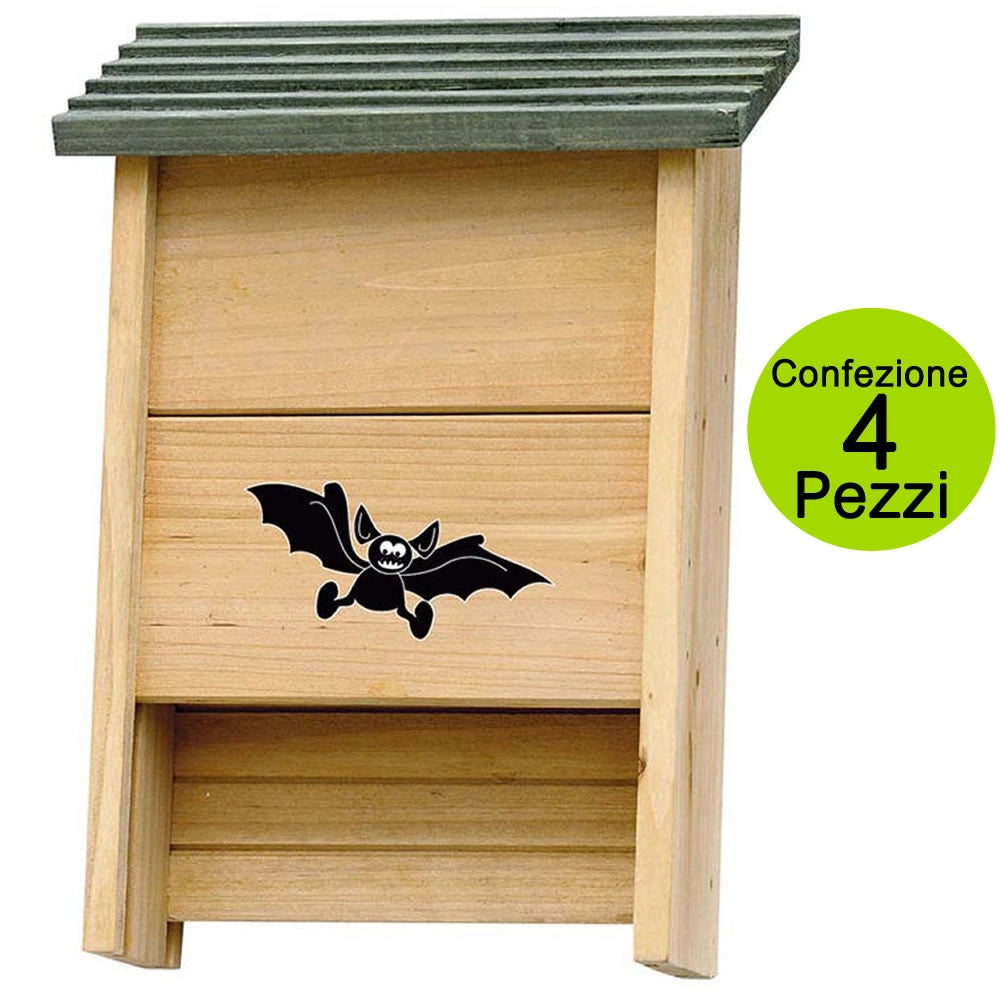 Multipack 4 pz bat house per pipistrelli nido antizanzare in legno bat box