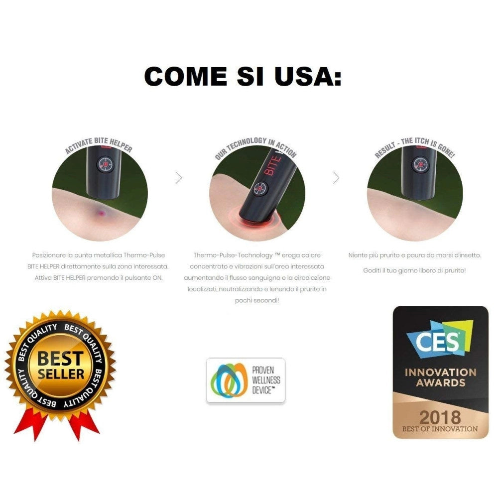 Trade Shop - Penna Elettronica Sollievo Morso Zanzare Insetti Elimina Prurito Antizanzare -