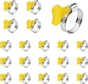 Set di Clip per Slangi in Acciaio Inossidabile, 20 pezzi, Clip a Chiave Regolabile 15mm-30mm, Inclusa Manopola per la Fissazione delle Slangi