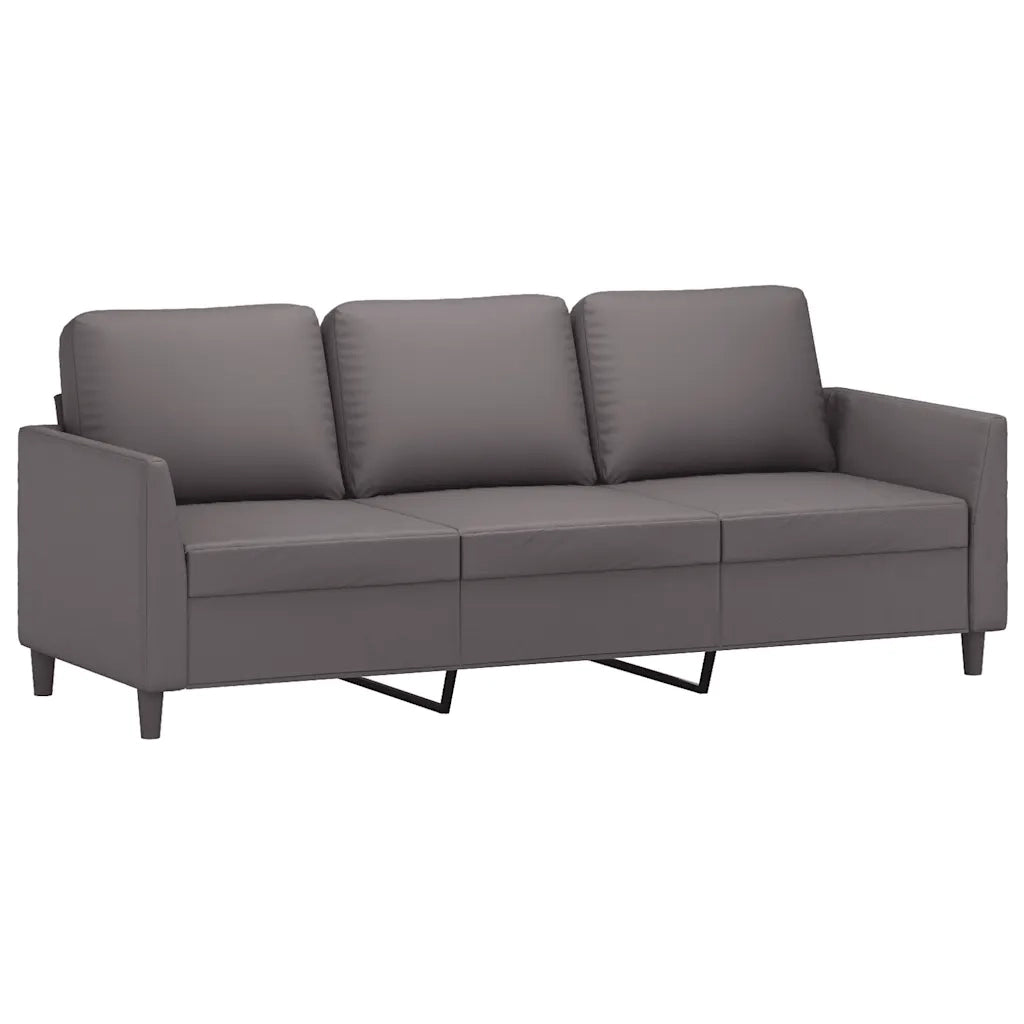 Divano a 3 Posti-Sofa 3 Posti Grigio 180 cm in Similpelle 934352