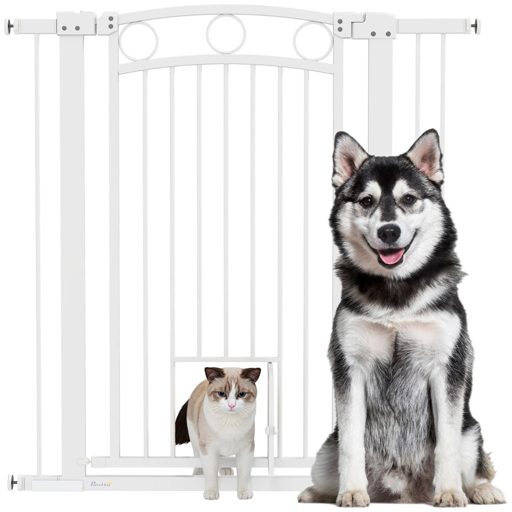 Cancello Regolabile per Cani ¨C zephmum ¨C Bianco 76-104x106 cm