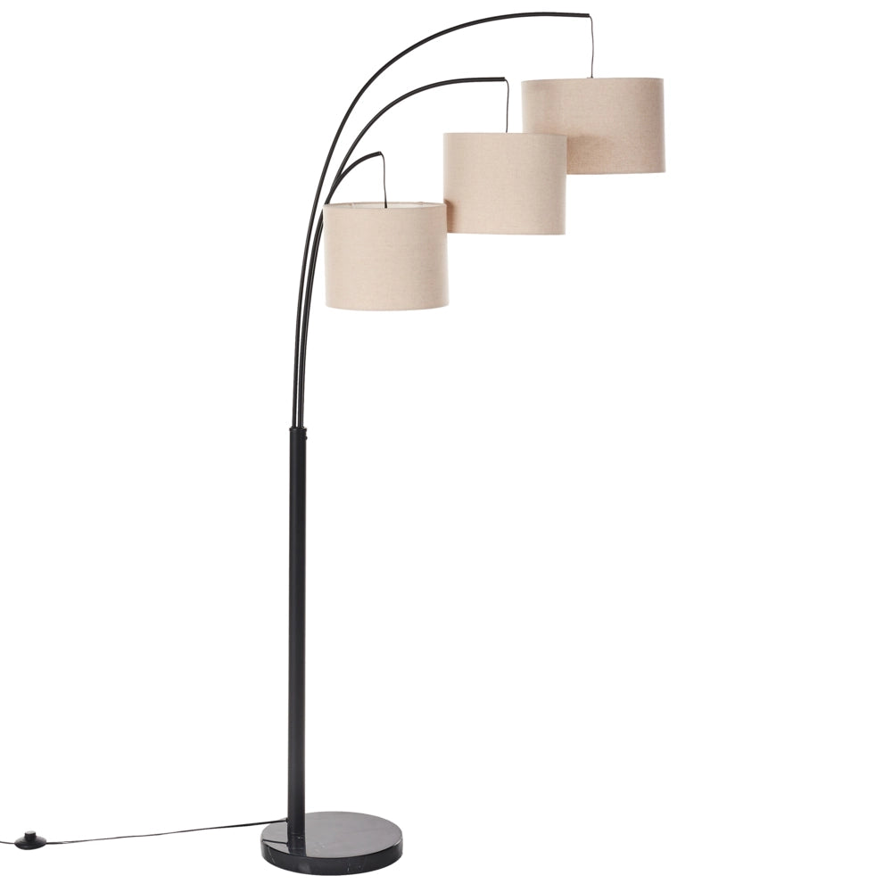 Lampada da terra beige in metallo con paralumi in tessuto Interruttore On-Off Camera da letto Soggiorno Casa Ufficio Illuminazione Design Industriale