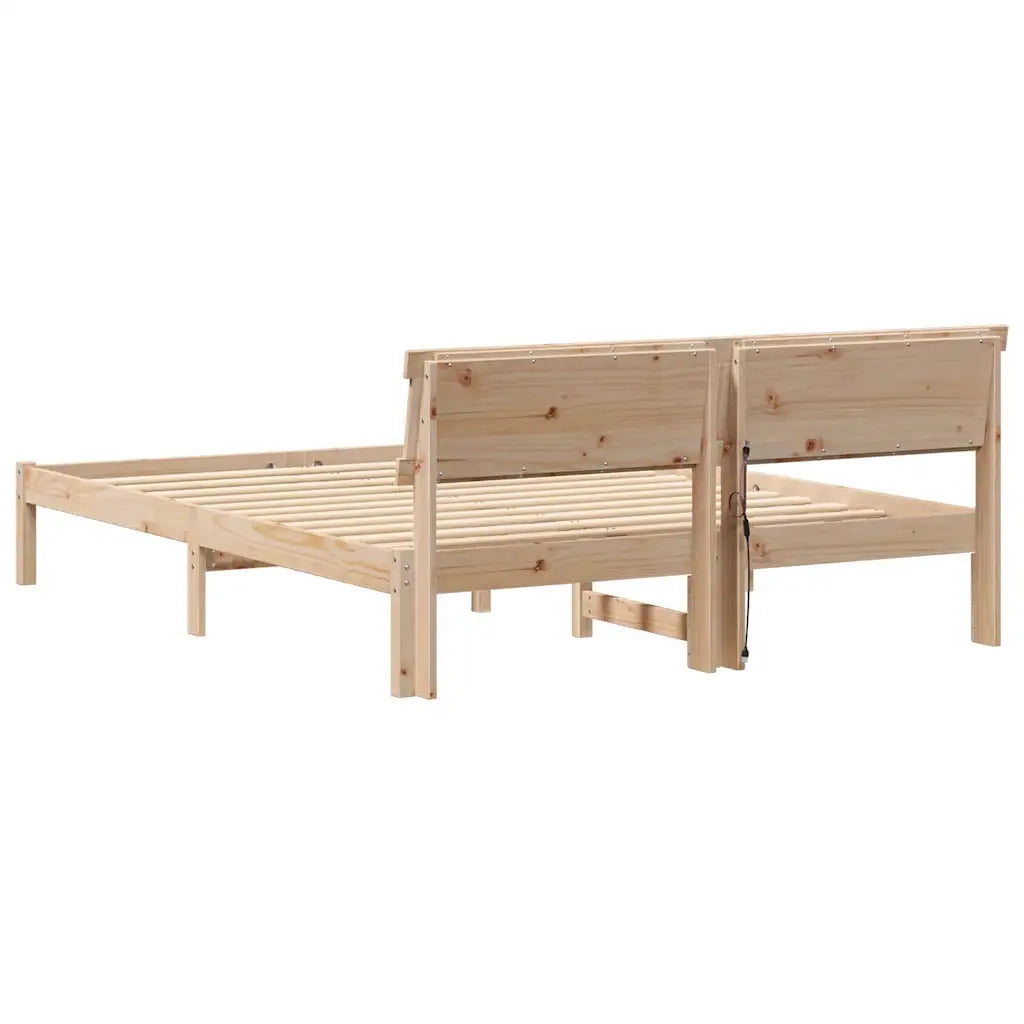 vidaXL Struttura del letto Marrone 160 x 200 cm Legno di pino massello