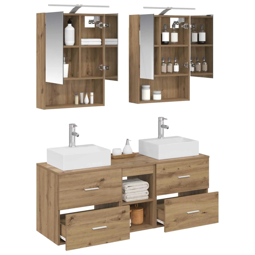 Set di mobili per il bagno 5 pcs Rovere Artigianale 3406806