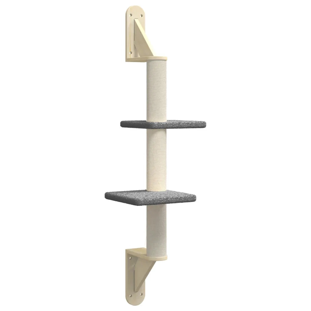vidaXL Albero per Gatti con Tiragraffi a Parete Grigio Scuro 108 cm