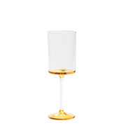 Discobolo Set 4 Calici Vino Bianco in Vetro Borosilicato Soffiato a Mano con Fondello Giallo Oro, Capacità 31 cl per Degustazione Elegante e Versatile