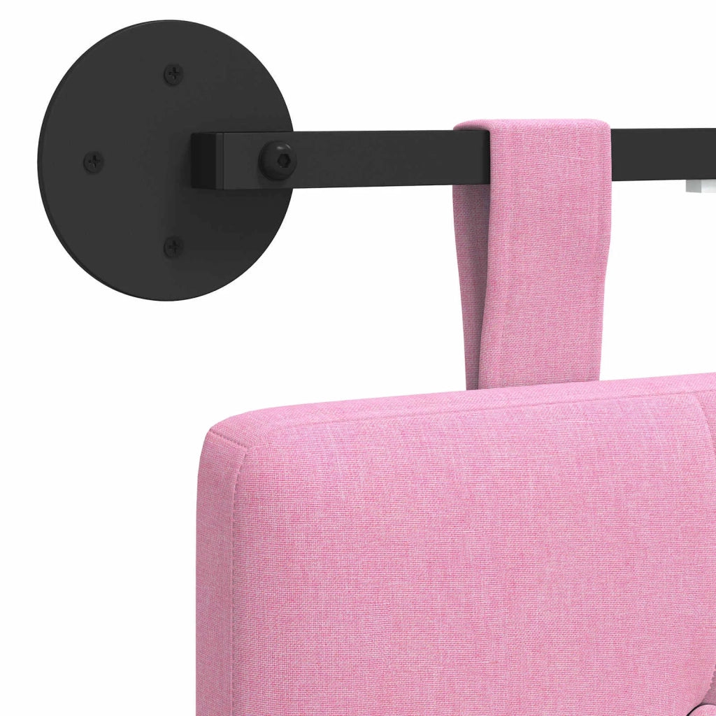 Testiera sospesa Con luce LED Rosa Tessuto