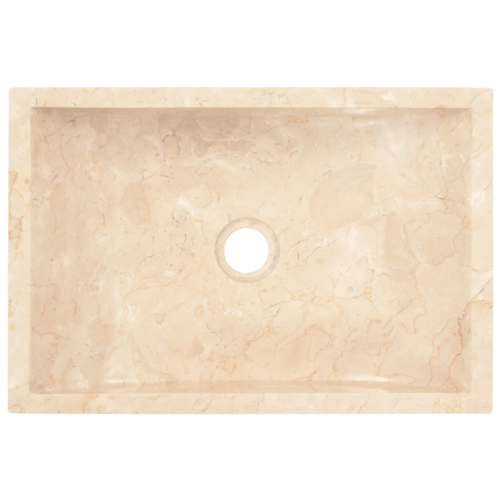 Mobile VanitÃ  Bagno e Lavandini Marmo Crema Legno Massello Teak cod mxl 64674