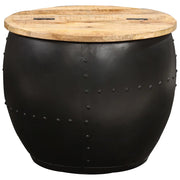 Tavolino da Salotto Rotondo 53x43 cm in Legno Massello di Mango 287484
