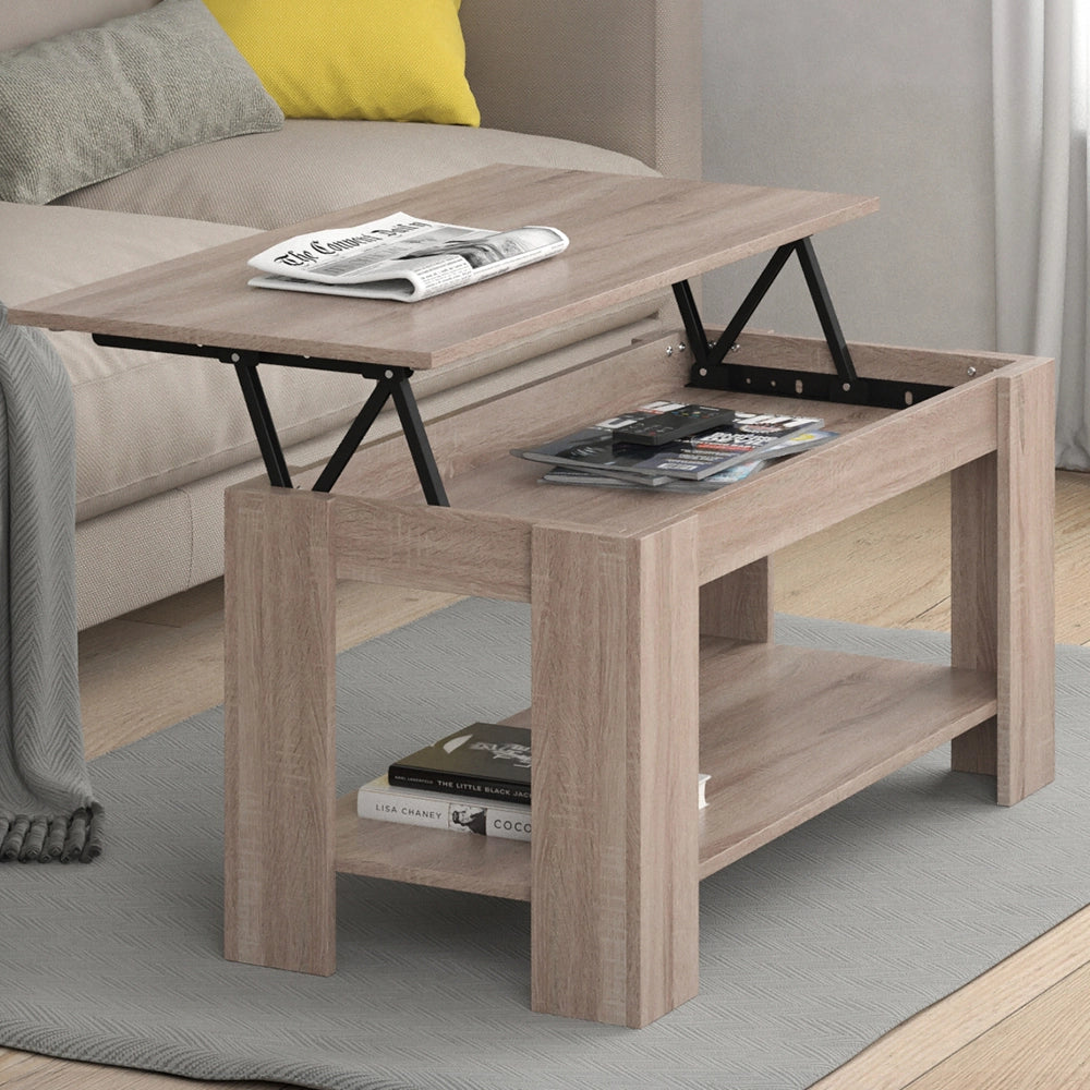 Vicco Tavolino soggiorno Sonoma 100 x 50 cm con funzione di sollevamento