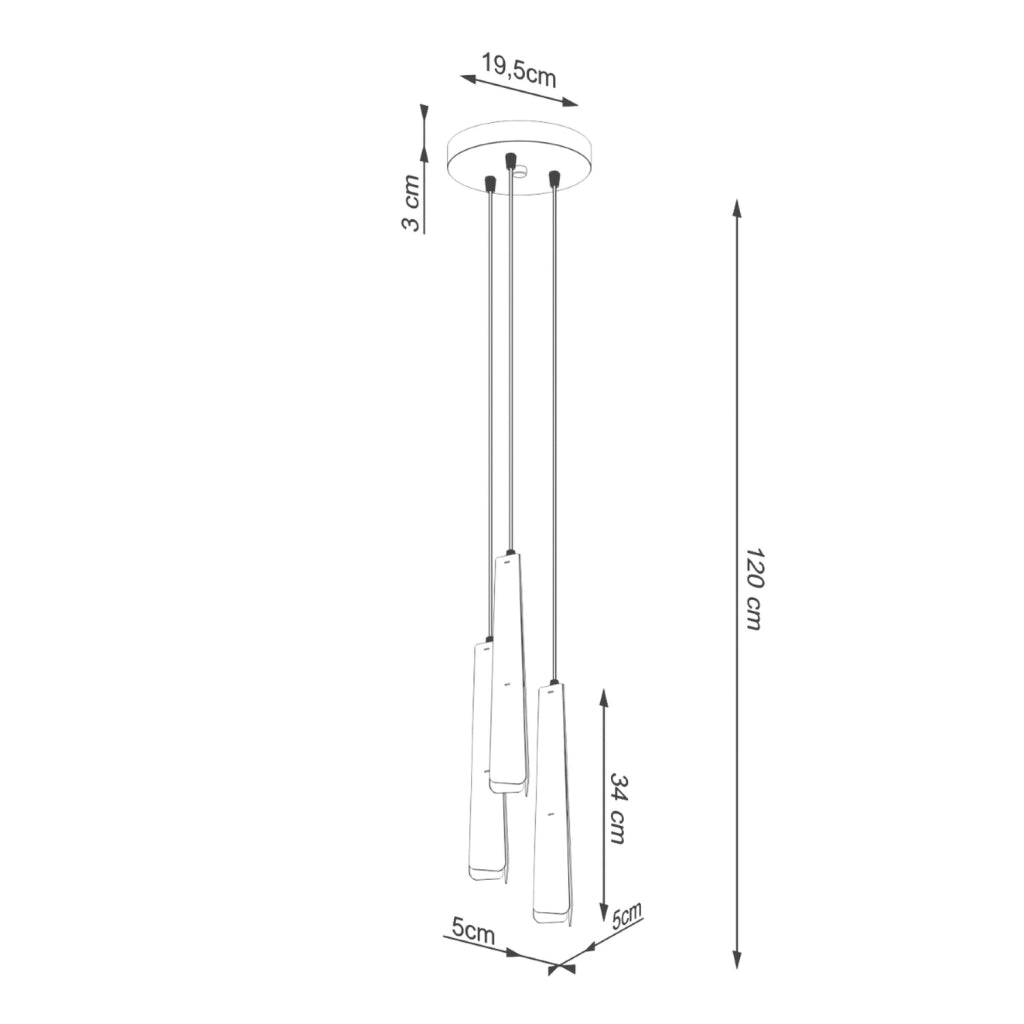Lampada sospensione Reflex bianca 3 luci G9 Pure Lume