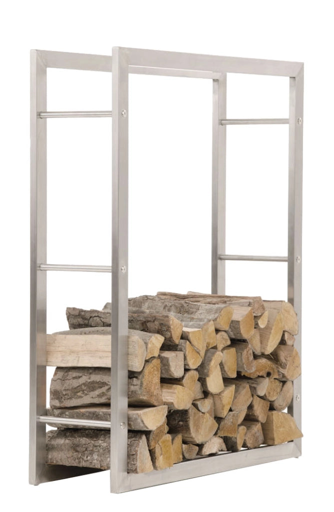 Portalegna KERI in robusto acciaio inossidabile 25x80x100 cm
