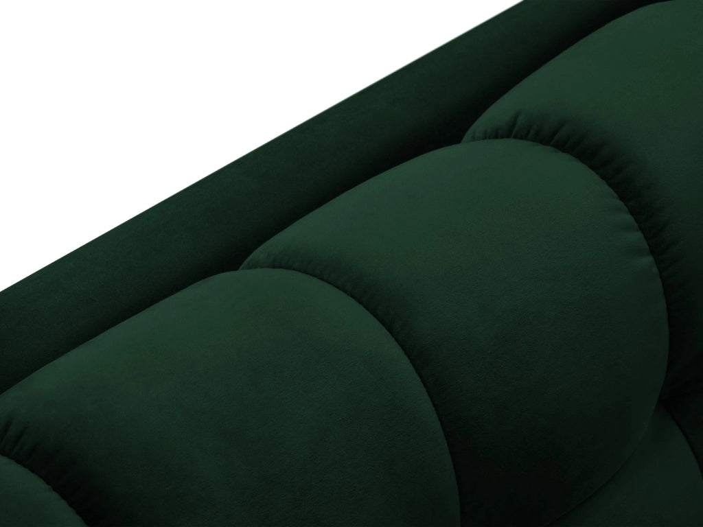 Cosmopolitan Design - Divano angolare sinistro "Bali" 5 posti in velluto verde bottiglia 