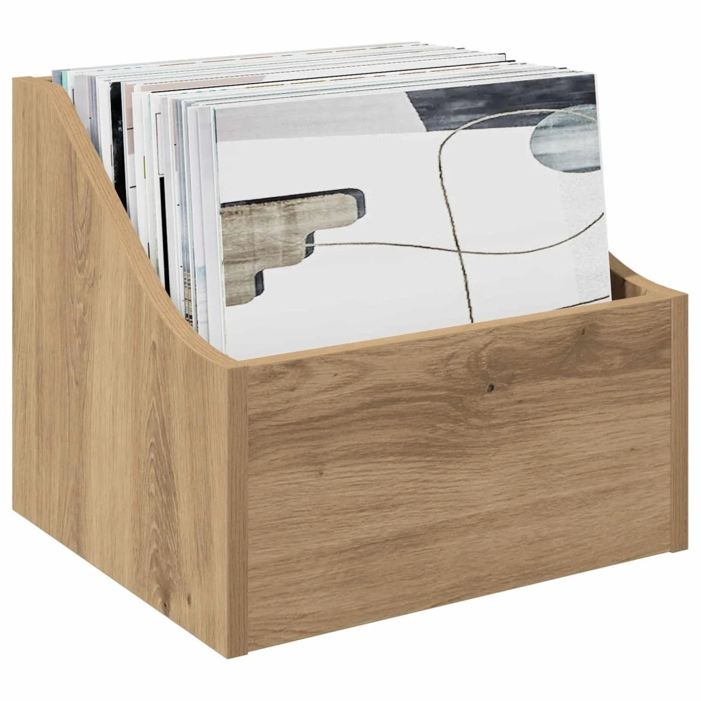 Scatola per dischi LP Rovere Artigianale 37 x 33 x 32 cm 8012776