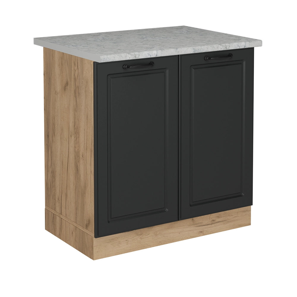Mobile lavello cucina R-Line Antracite rustico/Rovere dorato 80 cm PL Marmo Vicco